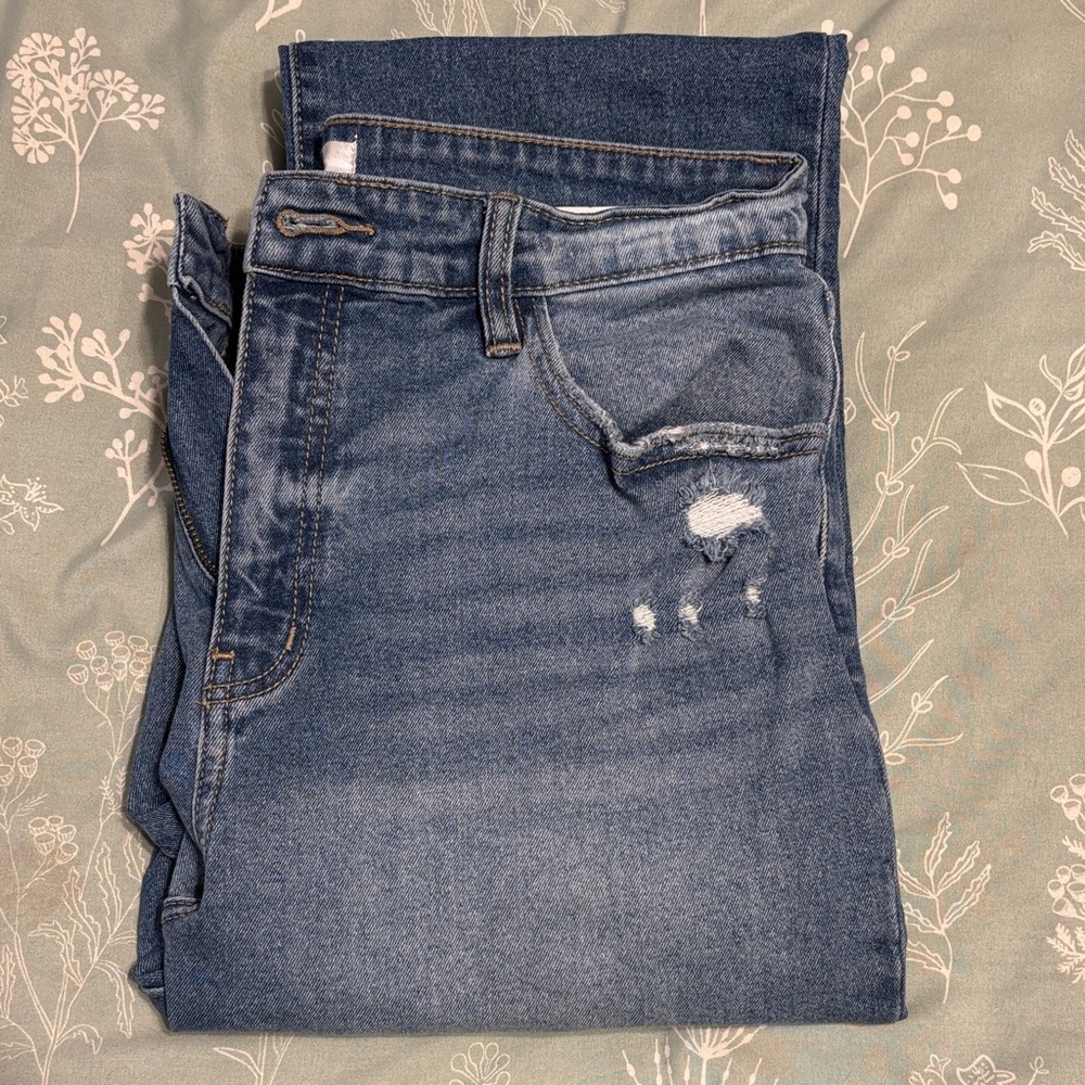 KanCan Light Blue Distressed Straight Leg Jeans